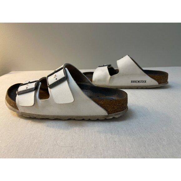 Birkenstock Arizona White Leather Sandals Womens Size 37 - Picture 5 of 10